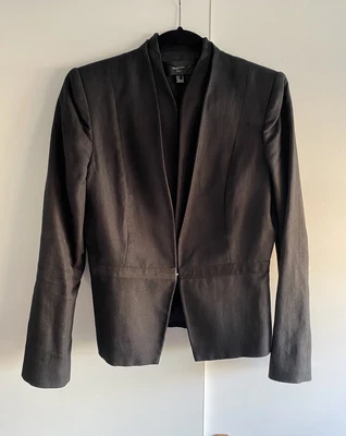 $25 • Buy Mango Black Suit Jacket. Size L. Cotton/linen Blend 