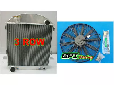 3 ROW Aluminum Radiator + Fan For 1924-1927 FORD MODEL T-BUCKET GRILL SHELLS AT • $178.57