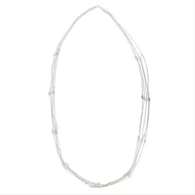 925 Silver 2.25ct CZ Station Multi-Strand Necklace 36 Inch • $77