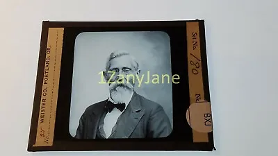 BXJ HISTORIC Magic Lantern GLASS Slide ELDERLY BESPECTACLED GENTLEMAN • $5.78