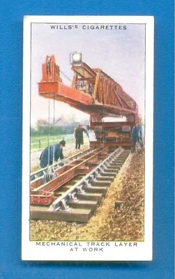 RAILWAY EQUIPMENT.No.13.MECHANICAL TRACK LAYER AT WORK.WILLS CIGARETTE CARD 1938 • £1.50