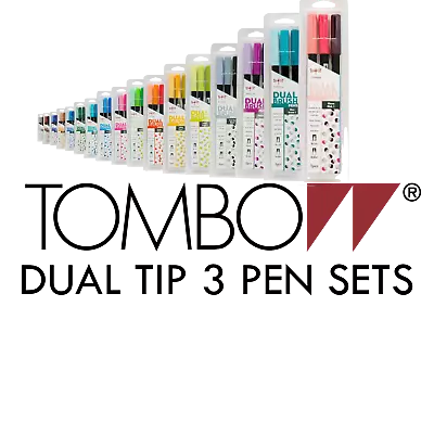 $14.99 • Buy Tombow Dual Brush Pen Set 3 Packs- Nylon Fine Tip- Various Colour Set Available