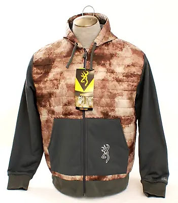 Browning A-TACS Camo Contact-VS Zip Front Hoodie Jacket Men's Size Large L • $79.99