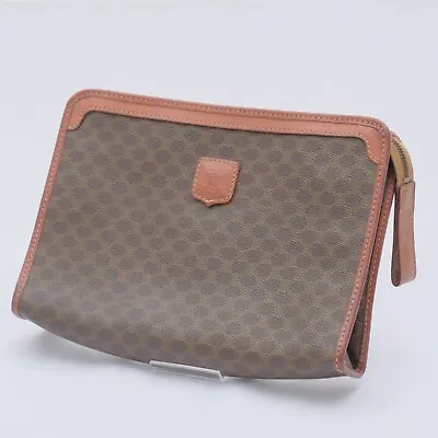 CELINE Clutch Bag Pouch Purse Macadam PVC Leather Authentic • $99