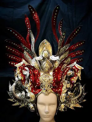 Da NeeNa HUT H780 Asian Noble Warrior Vegas Crystal Showgirl Pageant Headdress • $1053.49