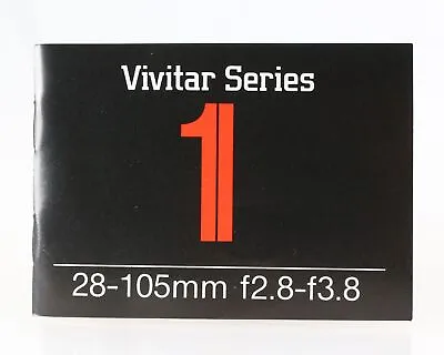 Manual Vivitar Series 1 28-105mm For 2.8 - F3.8 Lens Manual • $15.12