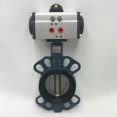 3  DN80 Single Acting EPDM Sealing Pneumatic Butterfly Valve Wafer Type • $146.99