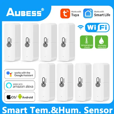 $19.98 • Buy Wifi+Bluetooth Smart Temperature And Humidity Sensor For Tuya Alexa Google Home