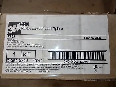 $10.99 • Buy 3M 5302 Motor Lead Pigtail Splice Kit #2-1/0 Feed #4-1/0 Motor 1000V (3 Splices)