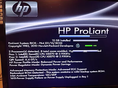 HP ProLiant DL360 G6 Rack Server | Dual Xeon X5570 2.93GHz | 12GB RAM | 4x 146GB • £99.99