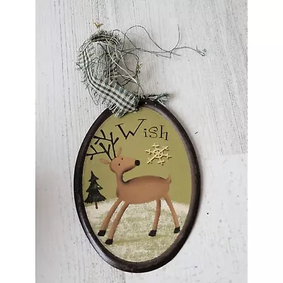 Wish Snowflake Reindeer Pine Tree Ornament Xmas Decor • $4.28