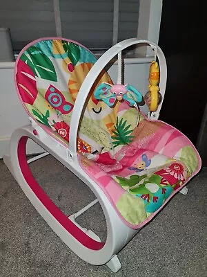 Fisher Price Infant-To-Toddler Rocker Baby Bouncer / Chair Pink • £34.99