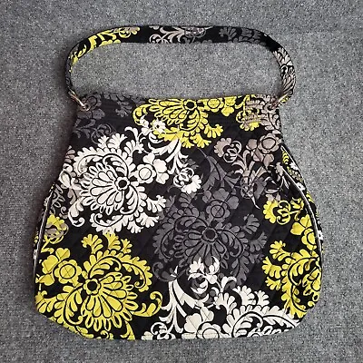 Vera Bradley Baroque Shoulder Tote Bag Black Gray Yellow White Print • $9