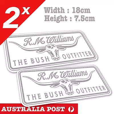 R.M Williams - The Bush Outfitter Logo Decal Grey Stickers • $7.50