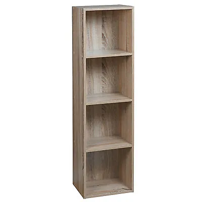 1 2 3 4 Tier Wooden Bookcase Shelving Display Storage Wood Shelf Shelves Cube • £22.99