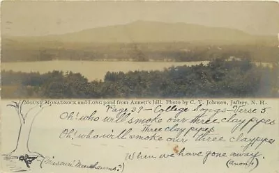 Jaffrey New Hampshire Mt Monadnock Long Pond 1908 RPPC Photo Postcard 21-14403 • $13.99