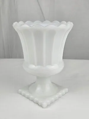 Brody Milk Urn Vase Milk Glass Planter On Foot 6  Tall • $15.99