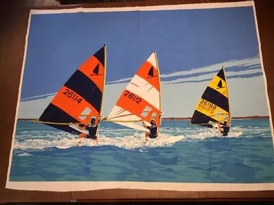 Int'l Printworks Fabric Wallhanging Windsurf Vintage Retro Mid Century Art Deco • $85