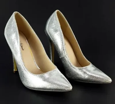 Michael Antonio Womens Heels Dress Pump Silver Size 7.5  • $14.44