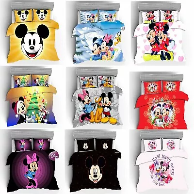 Mickey And Minnie Mouse Collection Single/Double/Queen/King Bed Quilt Cover Set • $53.12