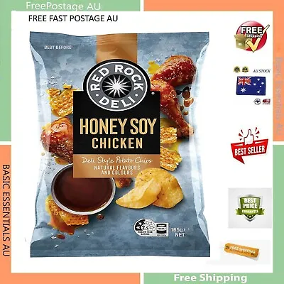 Red Rock Deli Honey Soy Chicken Potato Chips Share Pack 165g • $8.90