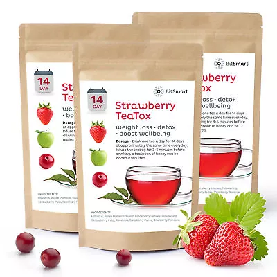 14 Day Teatox Weight Loss Tea Slimming Diet Tea Burn Fat Tea Detox - Strawberry  • £8.99