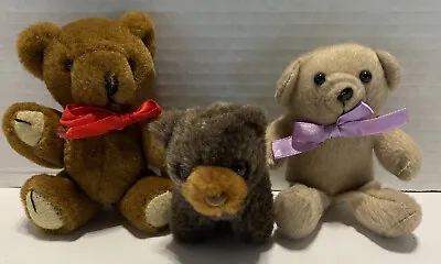 Miniature Plush Teddy Bears Lot Of 3 Cute 1 Is Jointed • $10