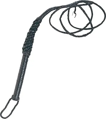 Bull Whip 8' Authentic Black Braided  Leather W/ Hang Strap And Tassel End 2873 • $13.69