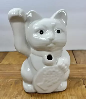 BENIHANA TIKI MUG Lucky CAT Ceramic 7  Maneki Neko Restaurant Bar White Cup • $18.99