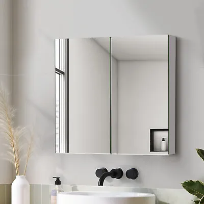 Welba Bathroom Mirror Cabinet Vanity Medicine Shaving Wall Storage 750mmx720mm • $120.90