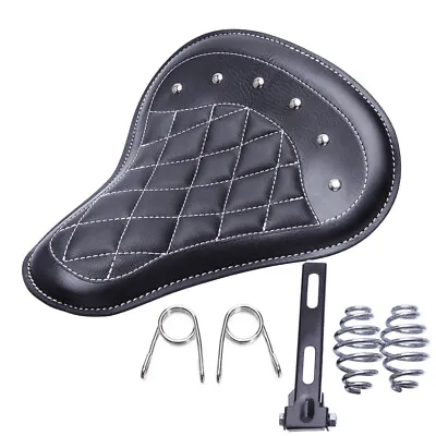 Motorcycle Diamond Solo Seat 3  Spring Saddle For Harley Davidson Chopper Bobber • $79.18