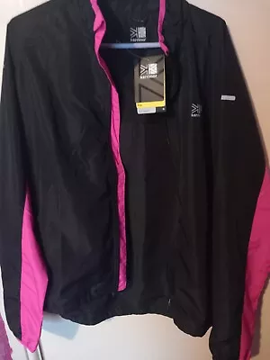 Ladies Size 16 Karrimor Running Jacket New With Tags Black And Pink • £5