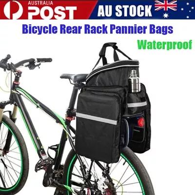 Bike Bicycle Rear Rack Pannier Bags Back Waterproof Seat Box Saddle Carry Bag • $20.59