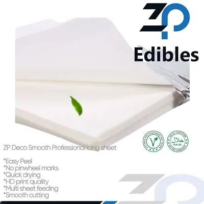 Edible Icing Sheets For Printing Cake Toppers Deco Smooth  | 25 A4 Pack Sheets • £18.70