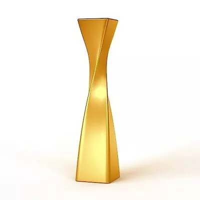 Gold Ceramic Twisted Vase 15.6 Inch Tall Slender Decorative Vase For Table Sh... • $52.50