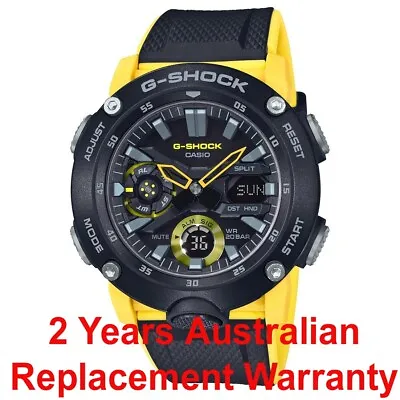 Casio G-shock Carbon Core Ga-2000 Ga-2000-1a9 Black Yellow Men Watch 2y Warranty • $184.99