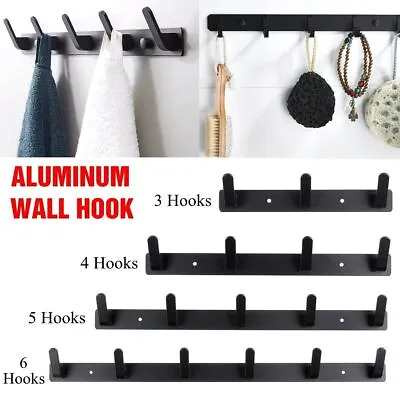 £6.95 • Buy 6 Hooks Aluminum Coat Clothes Door Holder Rack Key Hooks Wall Mounted Hanger UK