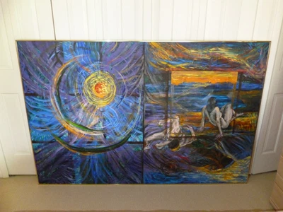 $999.99 • Buy Van Gogh Picasso Dali Style Surrealism Woman Figure Large Oil Painting Original