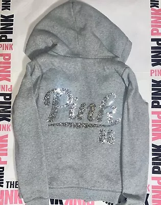 Victorias Secret Pink 86 Bling Hoodie Faux Fur Lined Leopard Jacket Sz XS • $70