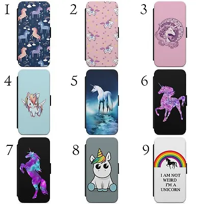 Cute Unicorn Rainbow Horse Pattern Print WALLET FLIP PHONE CASE COVER FOR IPHONE • £9.99