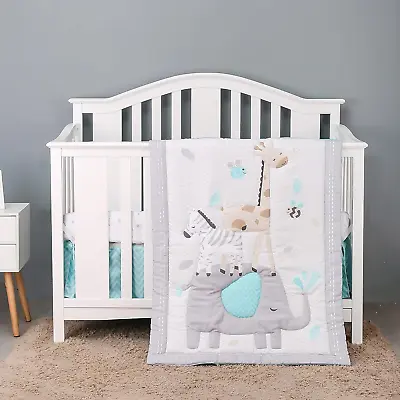 Safari Bedding Sets For Boys | 3 Piece Nursery Set | Crib Comforter Fitted Crib • $89.32