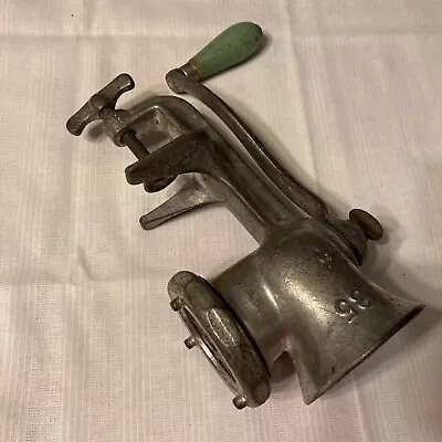 Vintage Antique Best Made #35 Meat Food Grinder Hand Crank Wooden Handles • $12