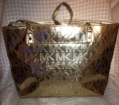 MICHAEL KORS JET SET Medium LEATHER Logo Tote • $55