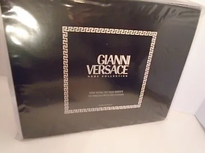 Gianni Versace Home Collection King Fitted Sheet In White 100% Cotton • $219.98