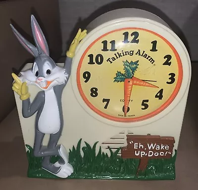 Vintage 1974 Janex Warner Bros. Bugs Bunny Talking Alarm Clock Wind Up No Voice. • $38