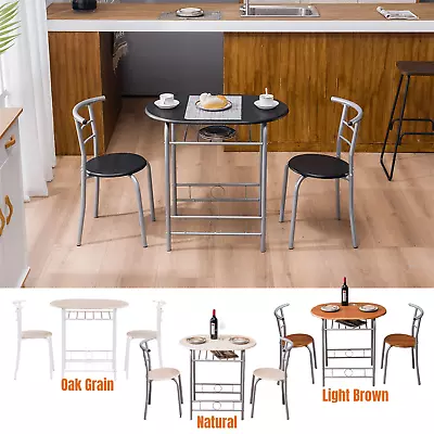 3 Piece Bistro Dining Set Table And 2 Chairs Kitchen Furniture Home Breakfast US • $84.66