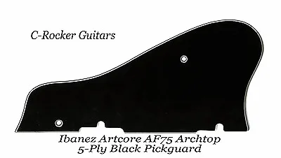 AF75 Artcore Custom 5Ply Black Pickguard For Ibanez Guitar W/Bracket Project NEW • $69.99