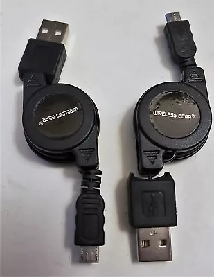 Retractable USB Micro-B Charging / Data Transfer Cables (Pair) - New • $10