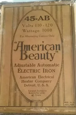 Vintage AMERICAN BEAUTY  45-AB Electric Iron • $24