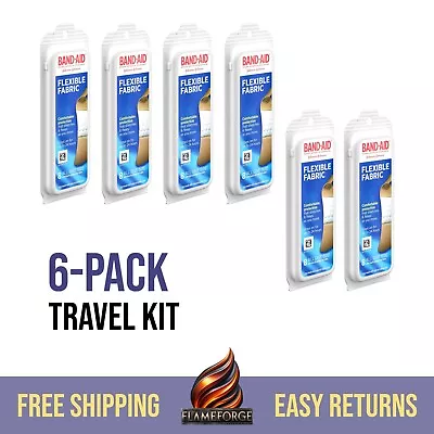 (6 Pack / 48 Strips) Band-aid Brand Travel Kit Adhesive Bandages Flexible Fabric • $7.99